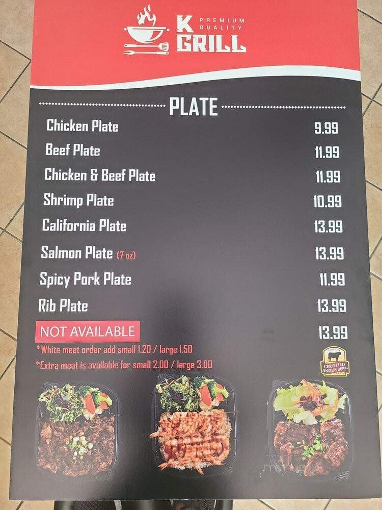 K-Grill - Huntington Beach, CA menu_pic