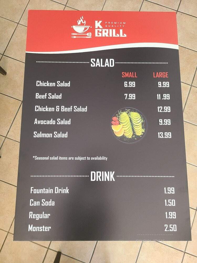 K-Grill - Huntington Beach, CA menu_pic