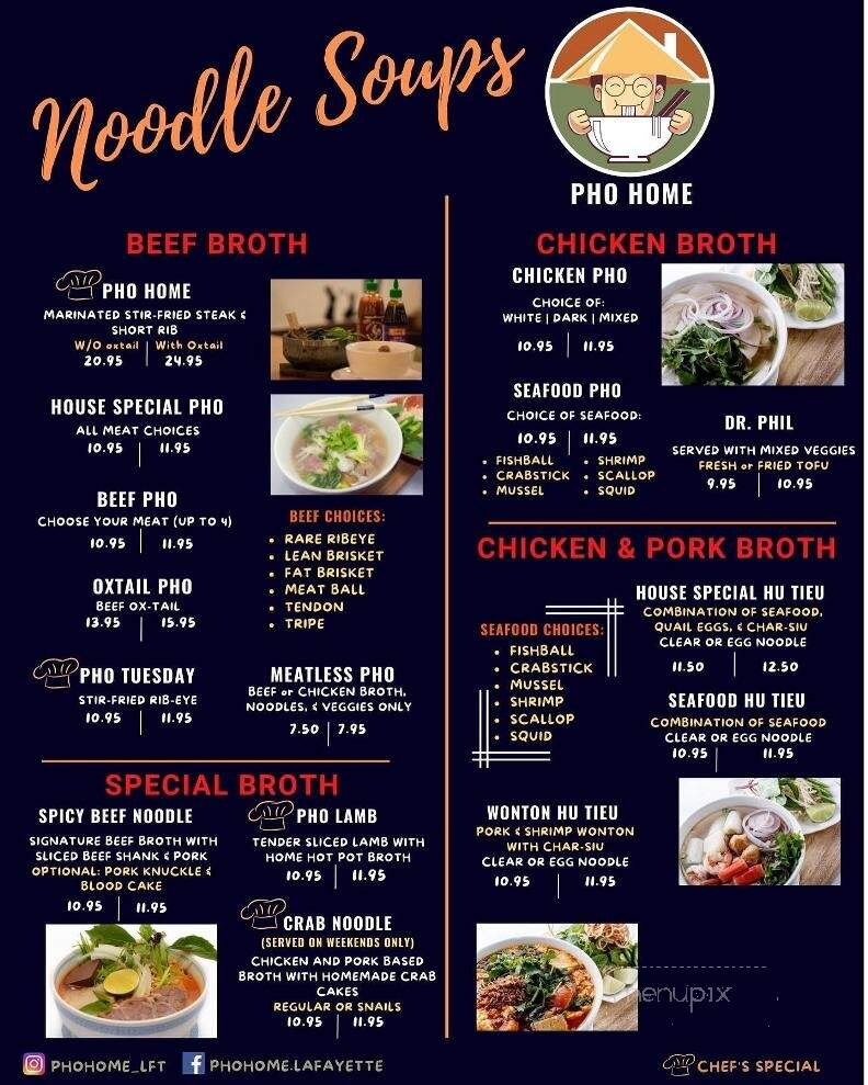 Pho Home - Lafayette, LA menu_pic