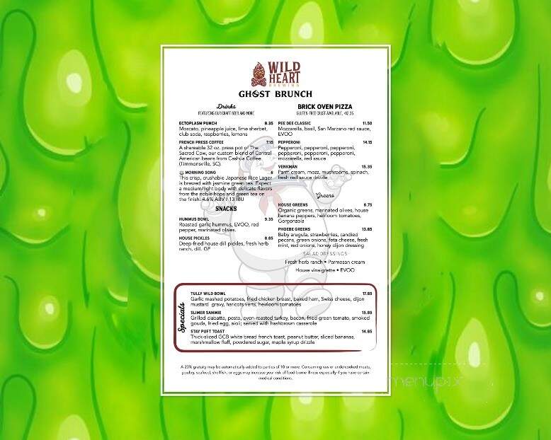 Wild Heart Brewing Company - Hartsville, SC menu_pic