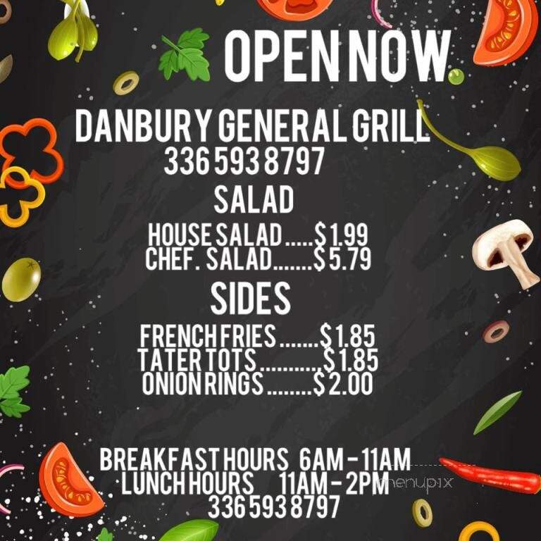 Danbury General Grill - Danbury, NC menu_pic