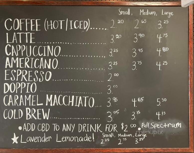 The Spot Coffee and Finery - Owensboro, KY menu_pic