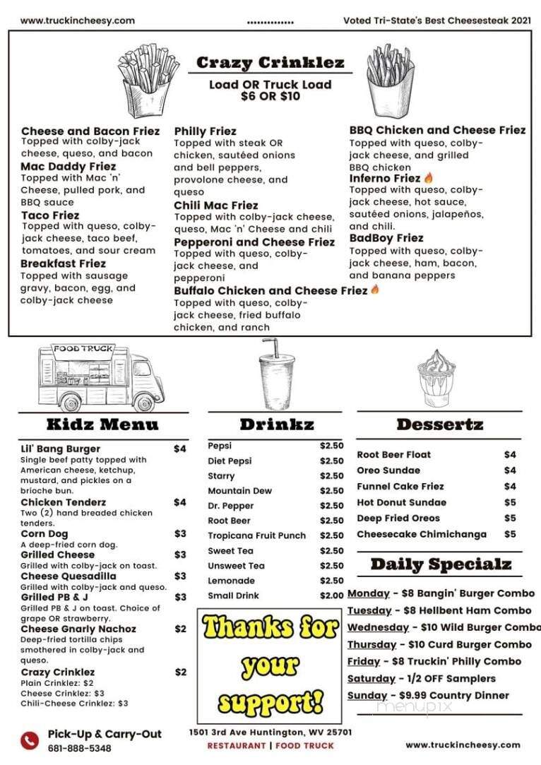 Truckin' Cheesy - Huntington, WV menu_pic
