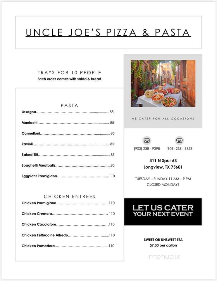 Gino's Italian Kitchen - Hallsville, TX menu_pic