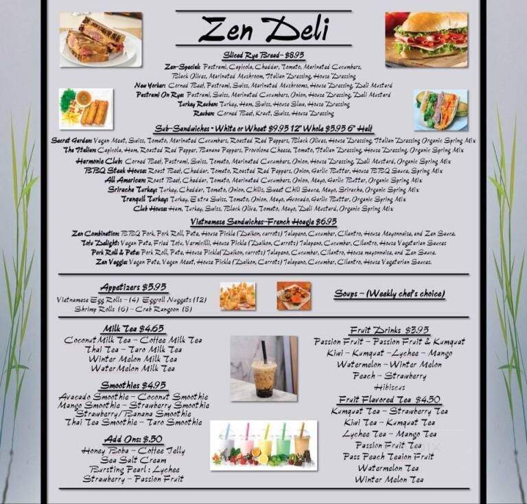 Zen Delicatessen - Fort Myers, FL menu_pic