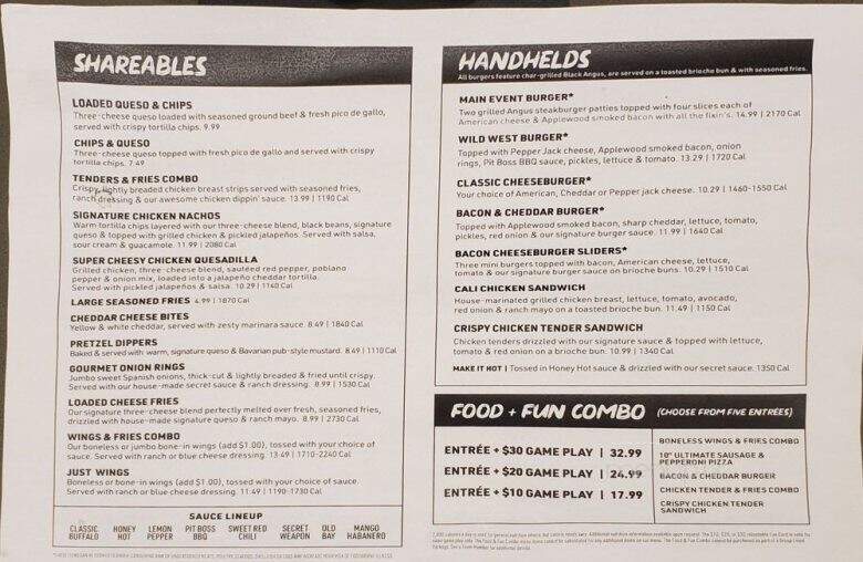 Main Event - Chesterfield, MO menu_pic