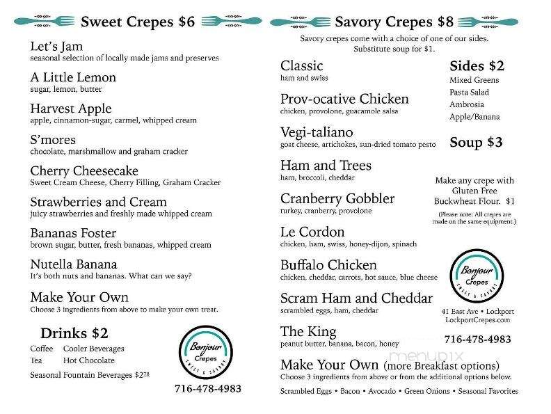 Bonjour Crepes - Lockport, NY menu_pic