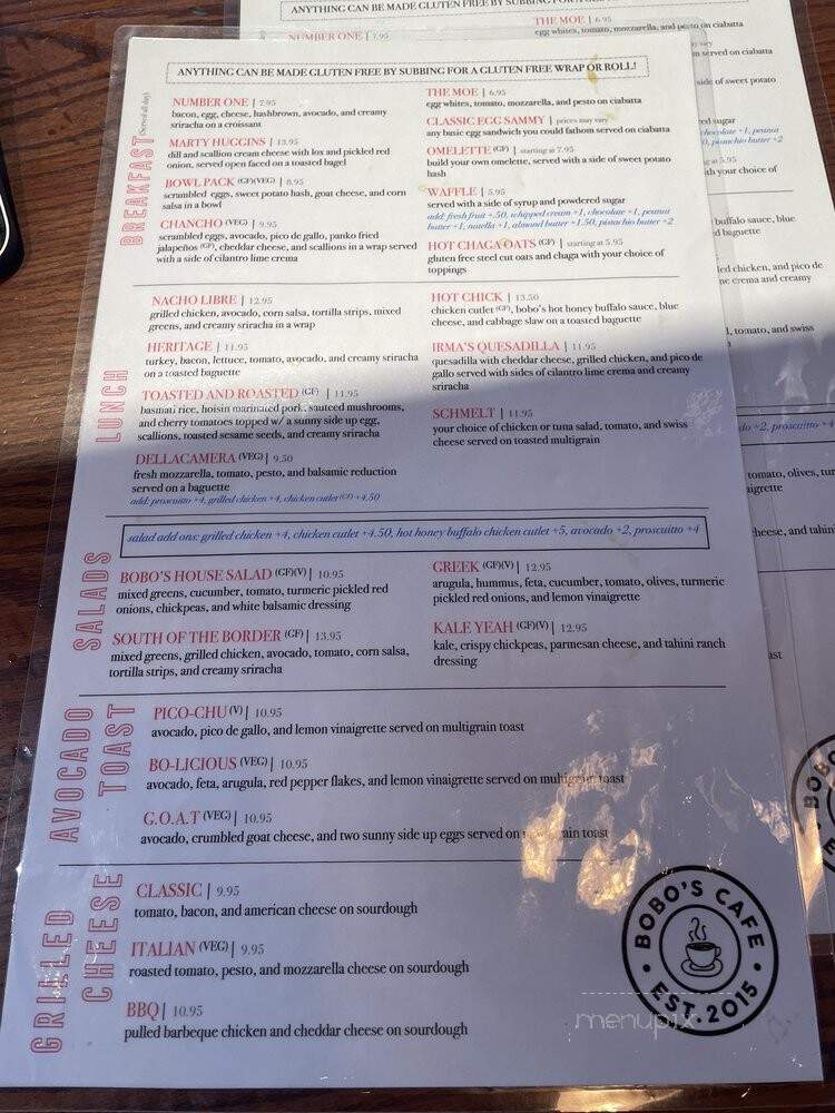 Bobo's Cafe - Chappaqua, NY menu_pic