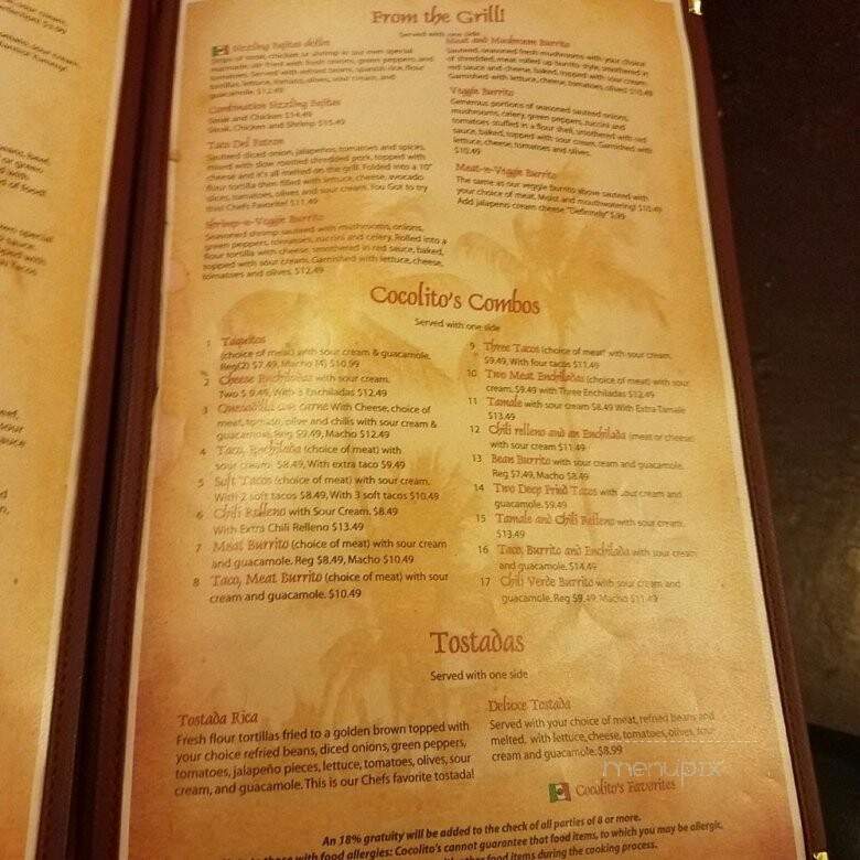 Cocolito's - Pleasant Grove, UT menu_pic