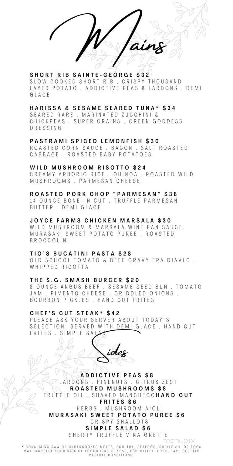 Sainte-George Restaurant - St. Augustine, FL menu_pic