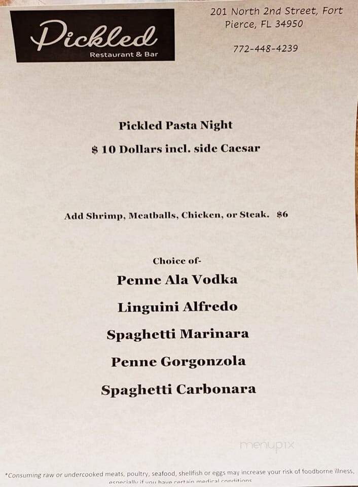 Pickled - Fort Pierce, FL menu_pic