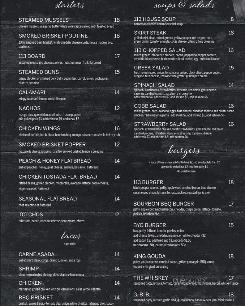 113 Main - Oswego, IL menu_pic