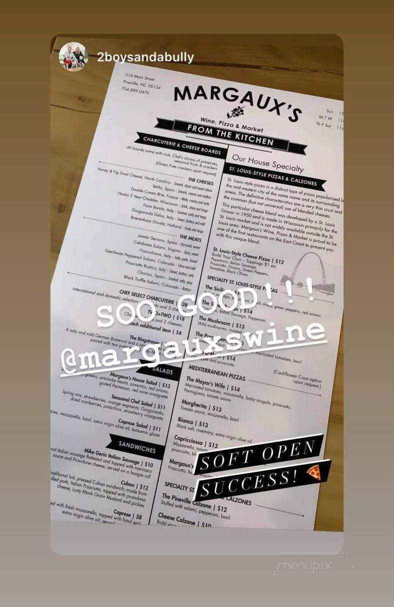 Margaux's Wine, Pizza & Market - Pineville, NC menu_pic