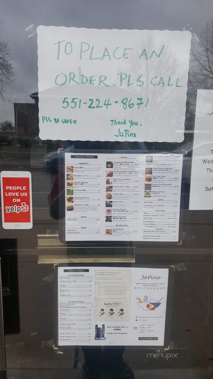 Japino Restaurant - Fair Lawn, NJ menu_pic