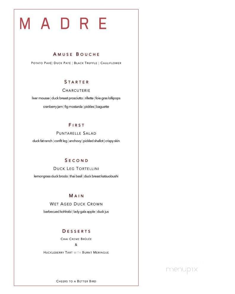 Madre - Brooklyn, NY menu_pic