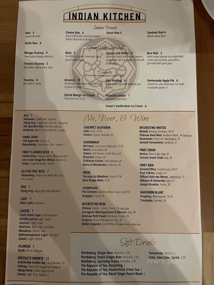 Indian Kitchen - Indian Wells, CA menu_pic