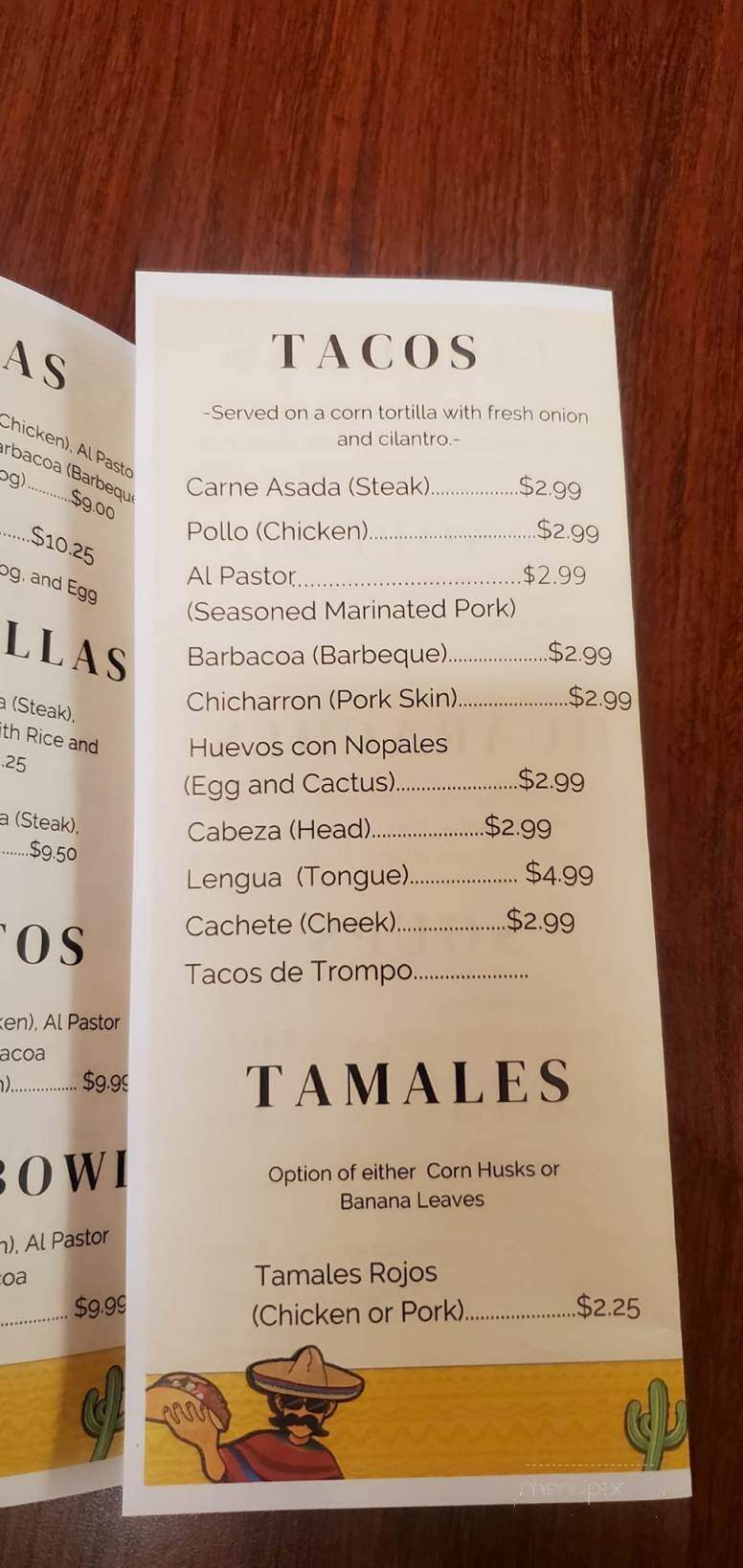 La Costenita - New London, WI menu_pic