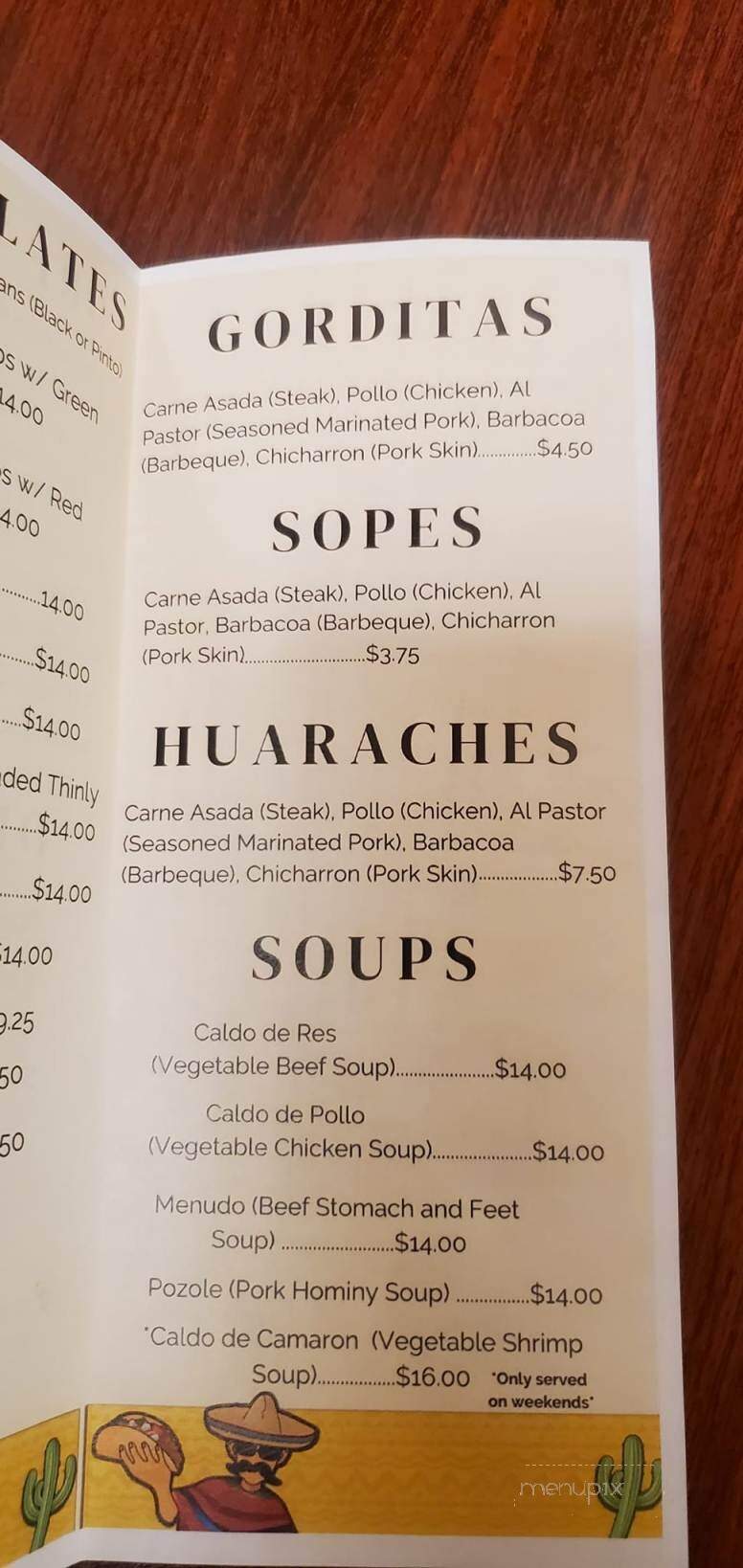 La Costenita - New London, WI menu_pic