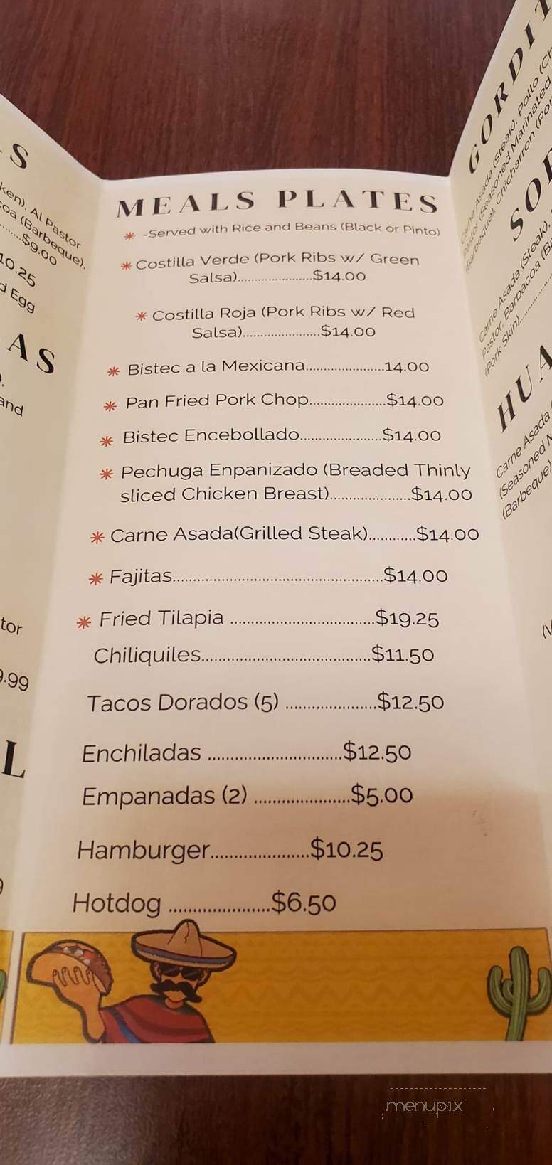 La Costenita - New London, WI menu_pic