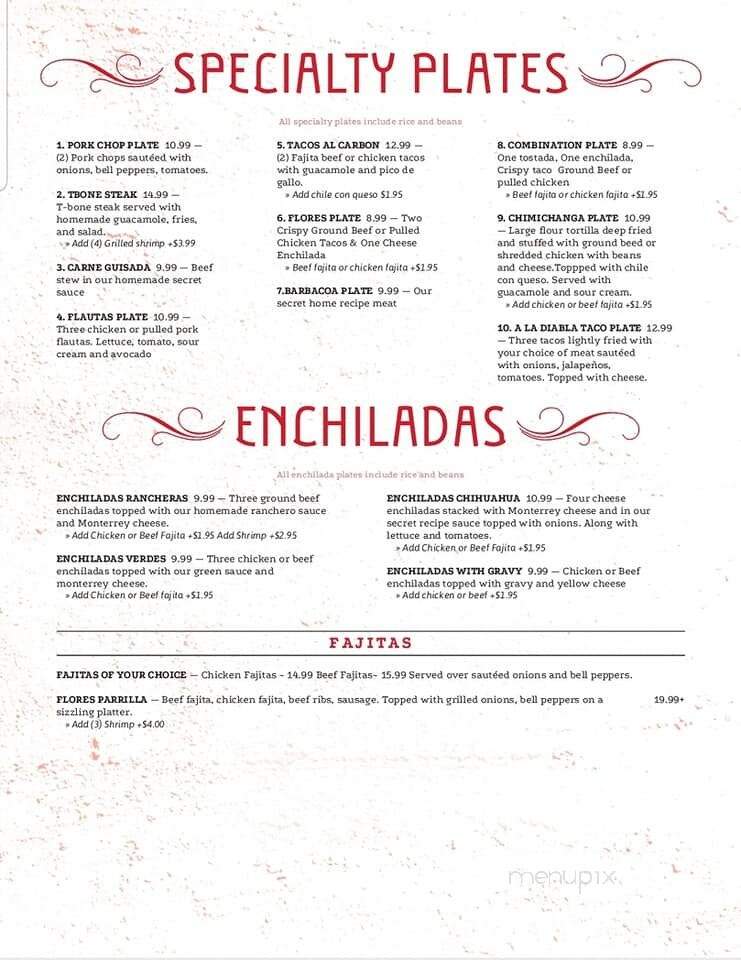 Taqueria Flores - Santa Fe, TX menu_pic