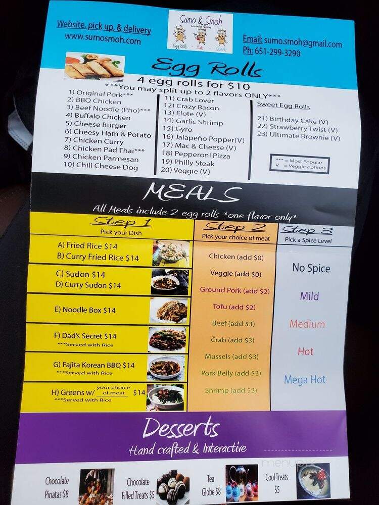 Sumo & Smoh Interactive Dining - Falcon Heights, MN menu_pic