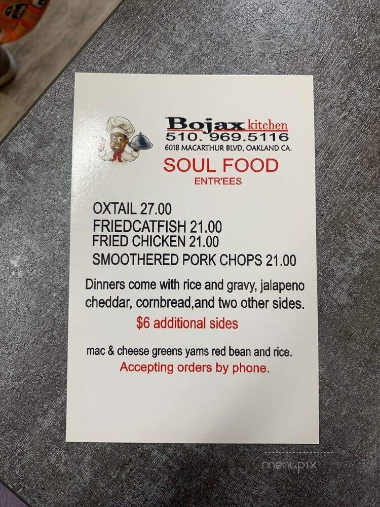 Bojax Kitchen - Oakland, CA menu_pic