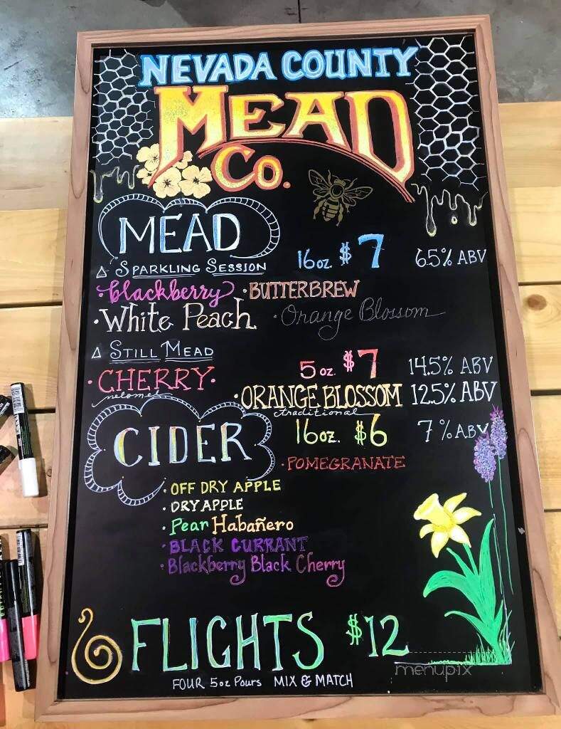 Nevada County Mead Company - Penn Valley, CA menu_pic