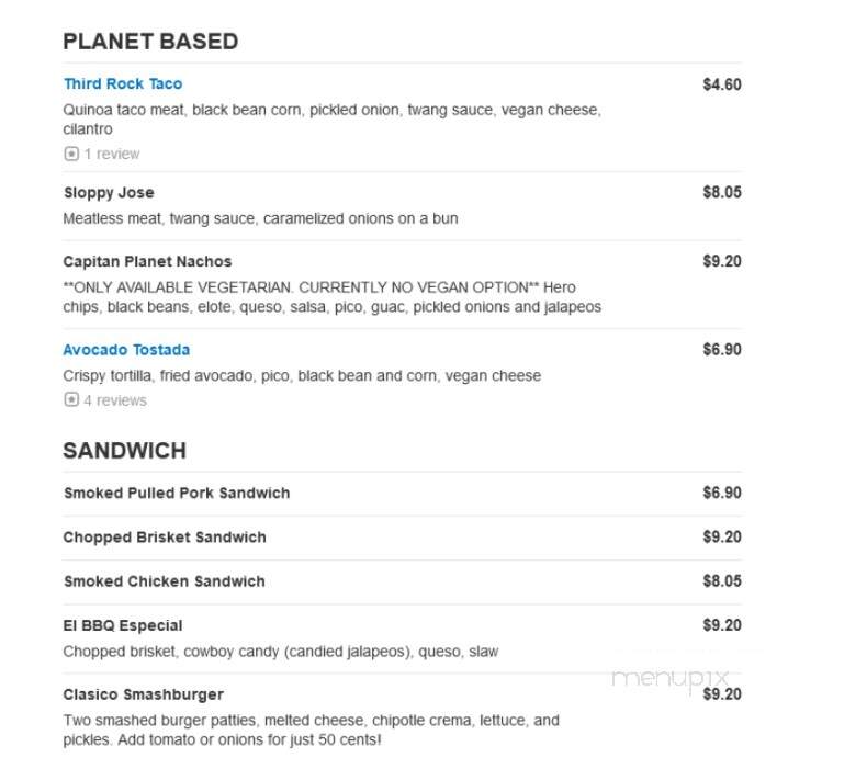 El BBQ Mexique - Chattanooga, TN menu_pic