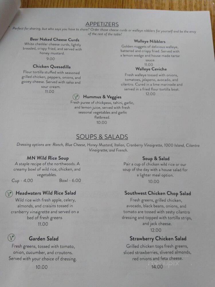 Douglas Lodge - Park Rapids, MN menu_pic