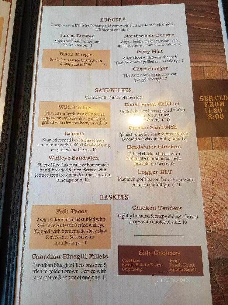 Douglas Lodge - Park Rapids, MN menu_pic