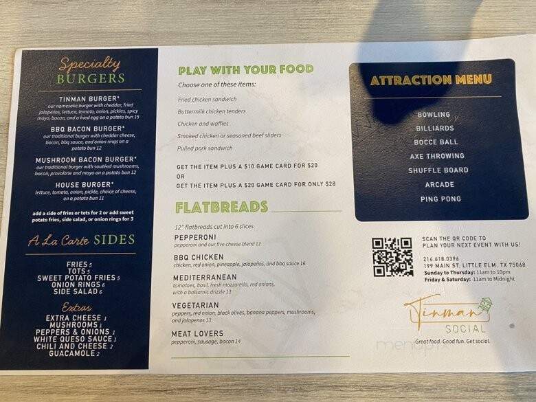 Tinman Social - Little Elm, TX menu_pic