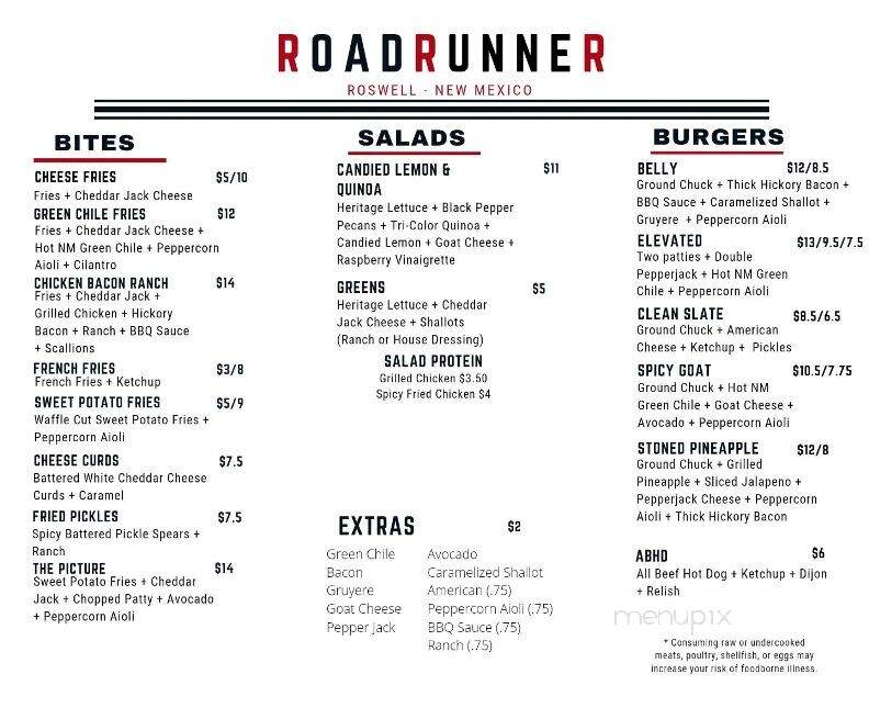 Roadrunner Cafe - Roswell, NM menu_pic