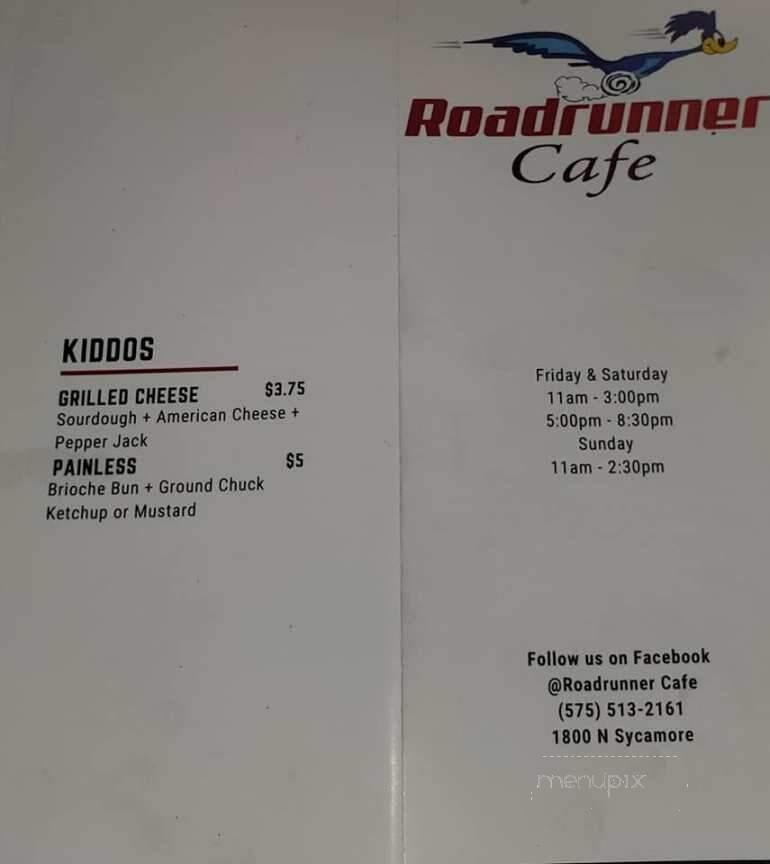Roadrunner Cafe - Roswell, NM menu_pic