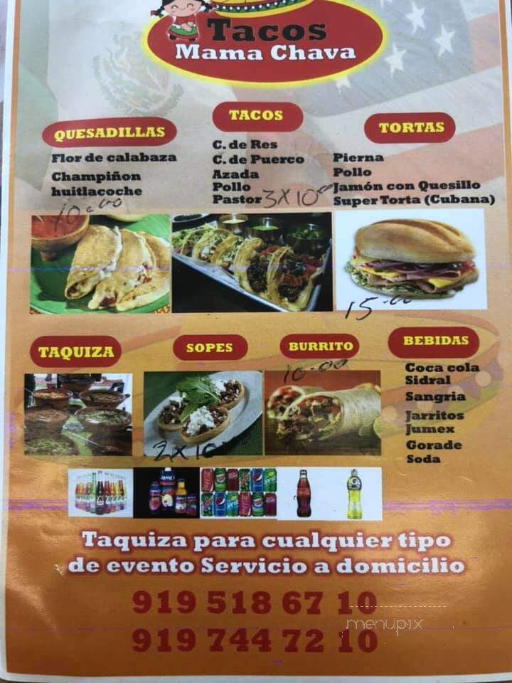 Tacos Mama Chava - Apex, NC menu_pic