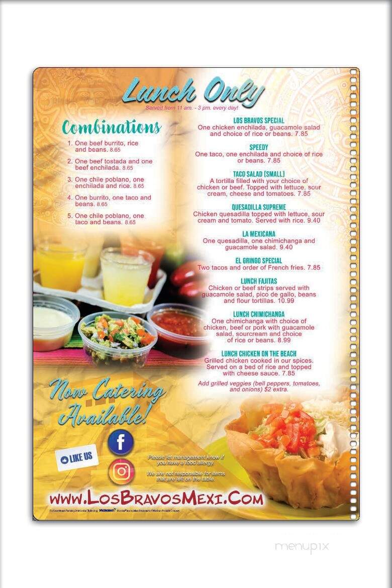 Los Bravos Mexican Restaurant - Boonville, IN menu_pic