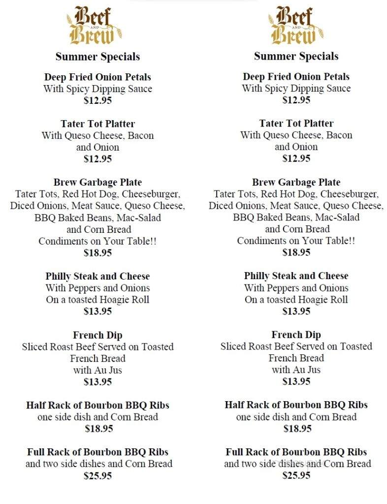 The Beef & Brew - Geneva, NY menu_pic