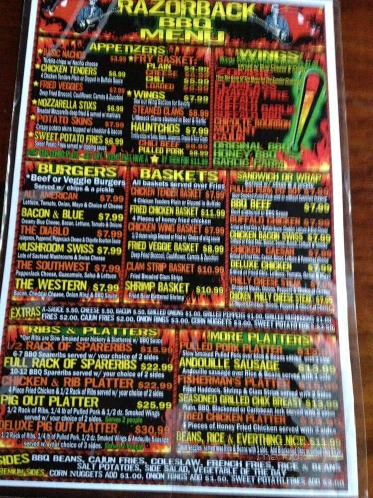 Razorback BBQ - Ithaca, NY menu_pic