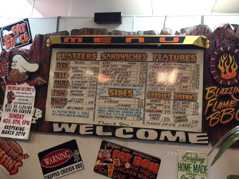 The Rolling Rib - Upper Marlboro, MD menu_pic