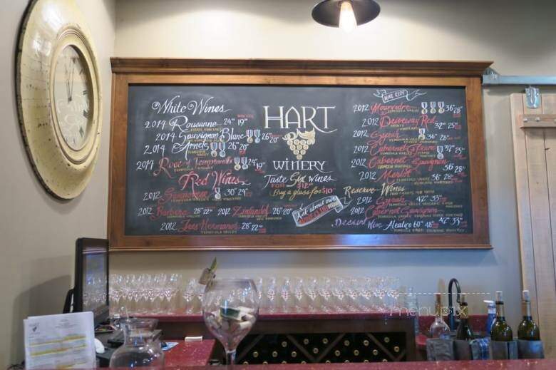 Hart Winery - Temecula, CA menu_pic