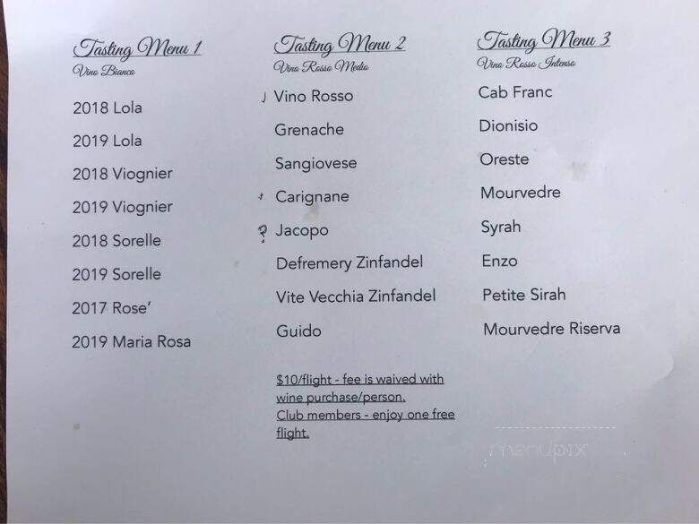 Lucca Winery - Ripon, CA menu_pic