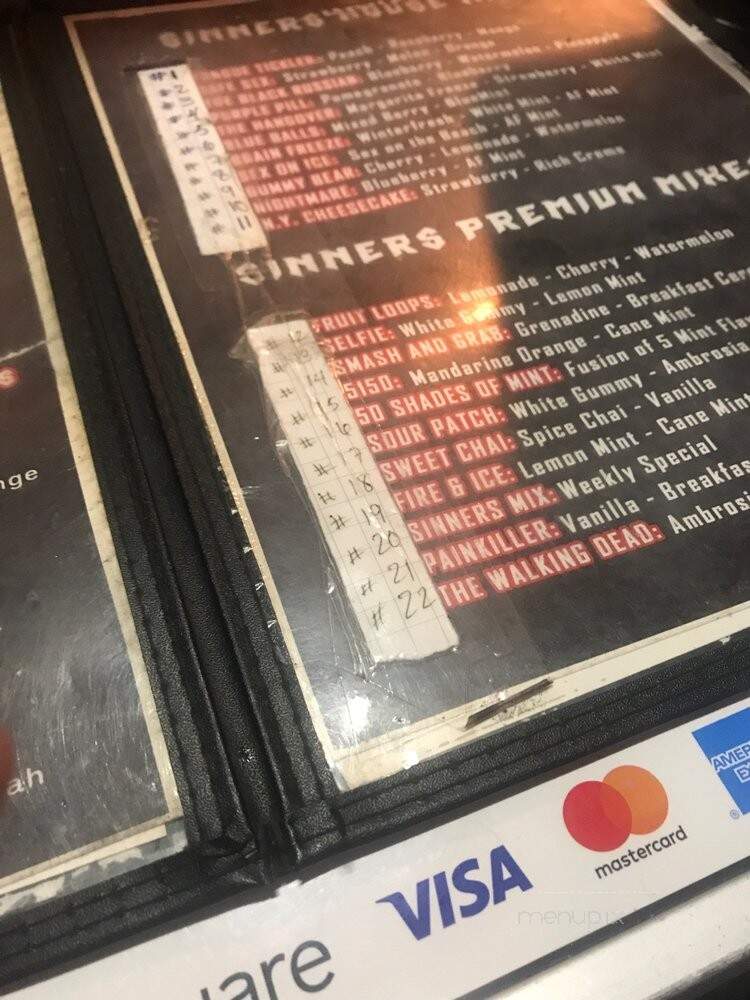 Sinners Hookah Lounge - Pomona, CA menu_pic