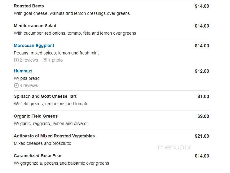 Oliva on Main - Bethlehem, CT menu_pic