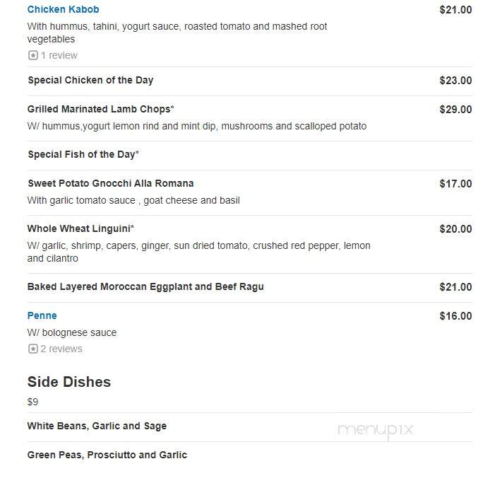 Oliva on Main - Bethlehem, CT menu_pic