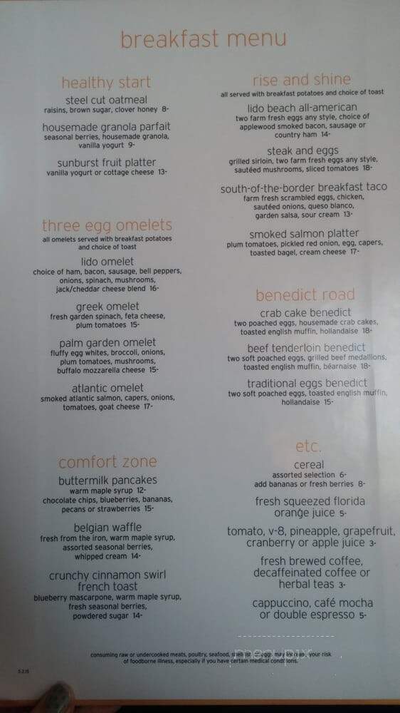 Lido Beach Grille - Sarasota, FL menu_pic