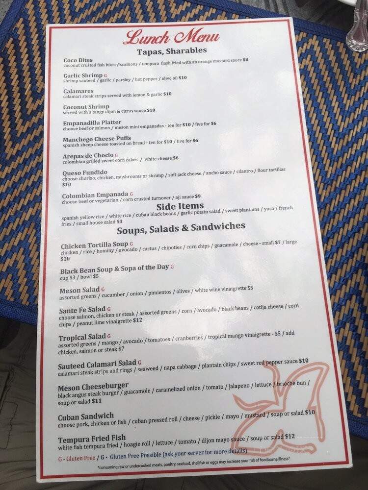 El Meson Restaurante - Dayton, OH menu_pic
