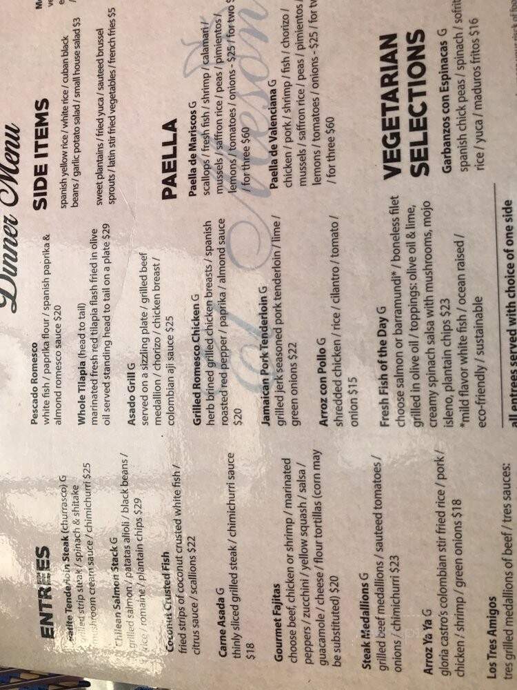 El Meson Restaurante - Dayton, OH menu_pic