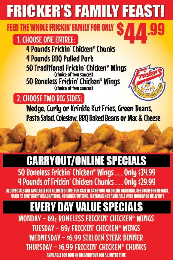 Fricker's - Findlay, OH menu_pic