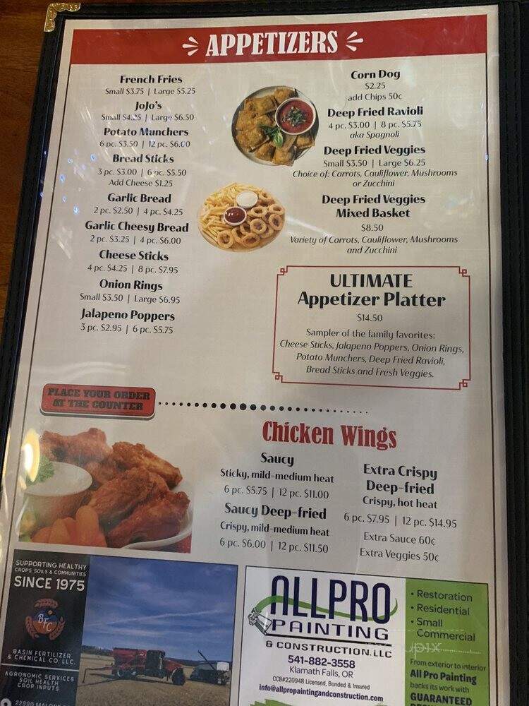 Mia & Pia's Pizzeria - Klamath Falls, OR menu_pic