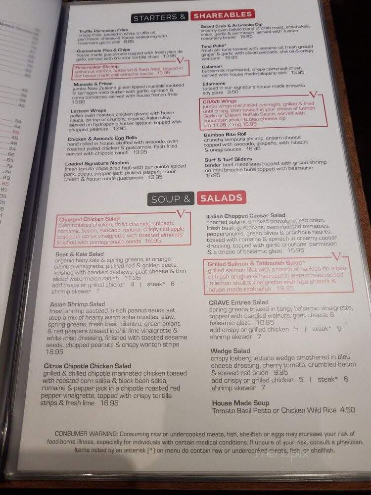 Crave - Mall of America - Bloomington, MN menu_pic
