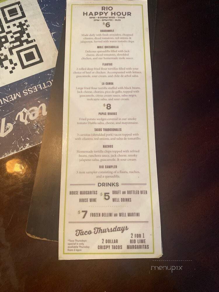 Rio Azul Mexican Bar Grill - Palm Springs, CA menu_pic